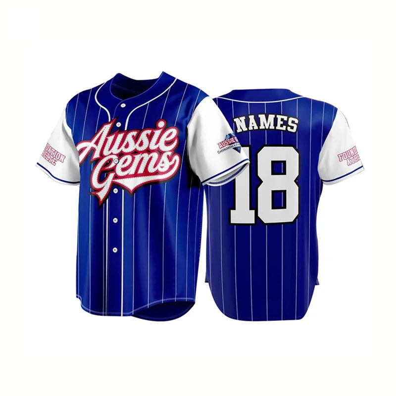 Mens Button Baseball Uniform Custom Blank Baseball Jersey