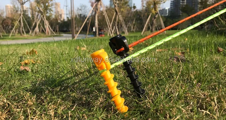 Screw tent stake  accessories factory plastic ground tent peg