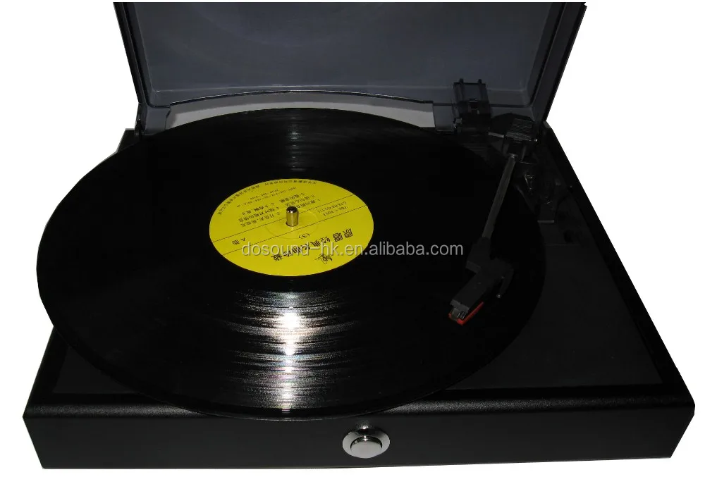 Portable Stereo Wooden Music Turntable Record Player with Built in Speakers
