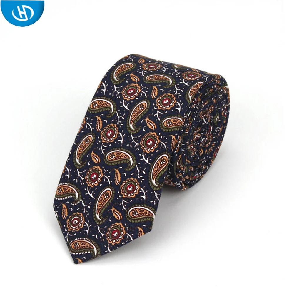 
Мужские деловые галстуки из 100% хлопка с принтом Пейсли 