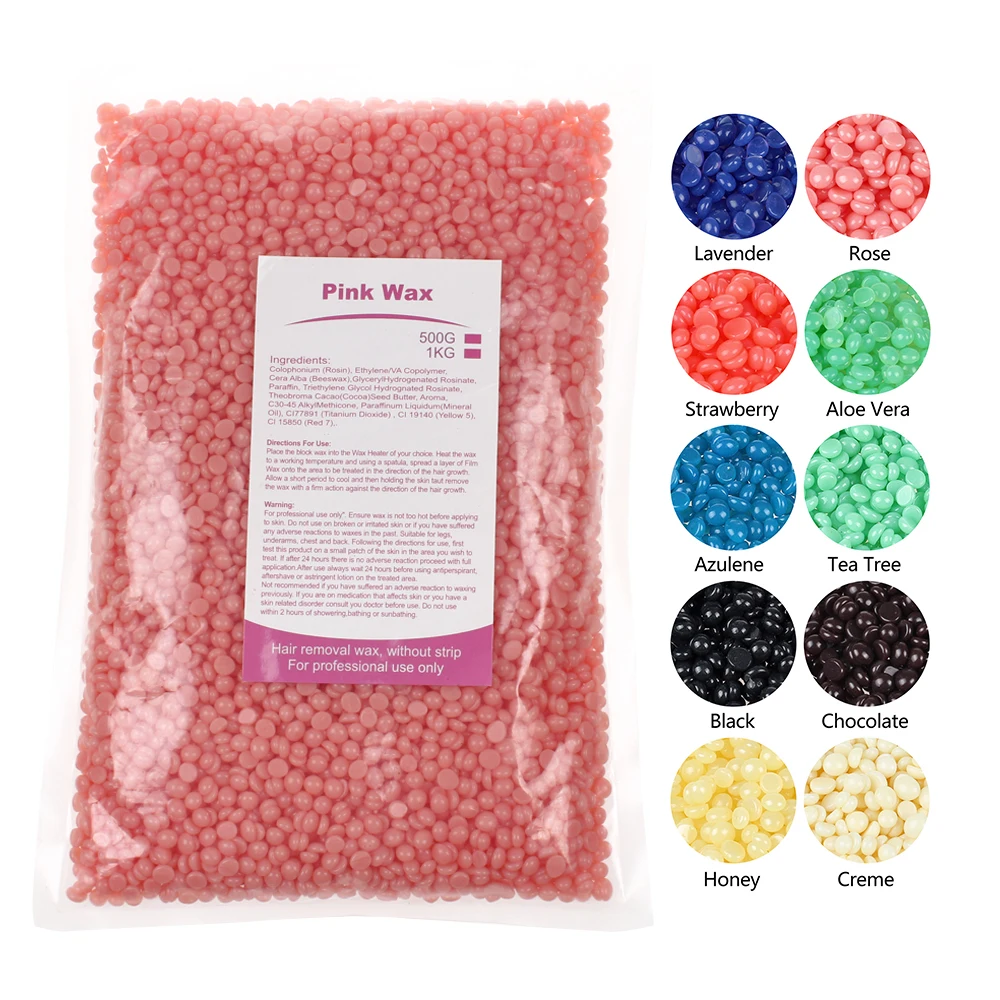 500g Personal Care Beauty Pink Beard hot Wax, rose depilatory Hard Wax,Waxing hair removal  Wax