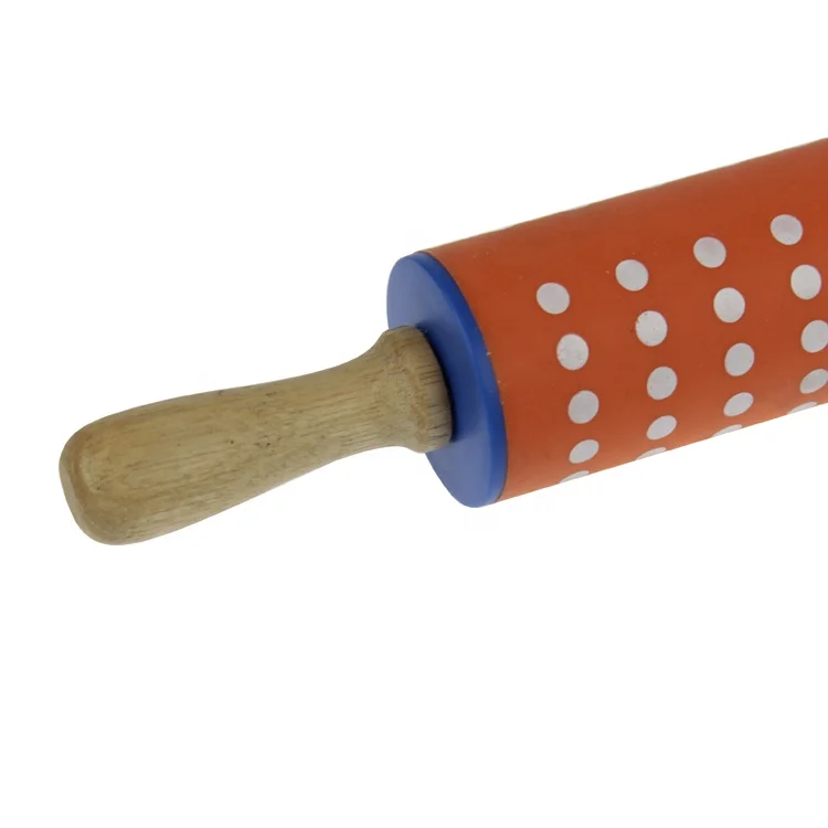 Factory Custom Food Grade Mini 9-inch Round Silicone Rolling Pin Parts