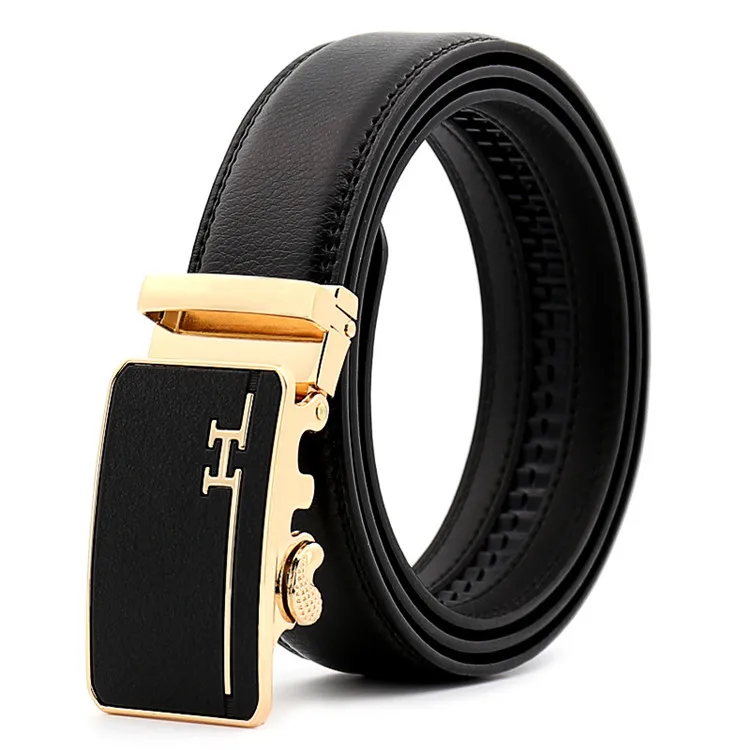 Custom Wholesale Personalized Ratchet Automatic Ratchet Sliding Men Genuine Leather Belt