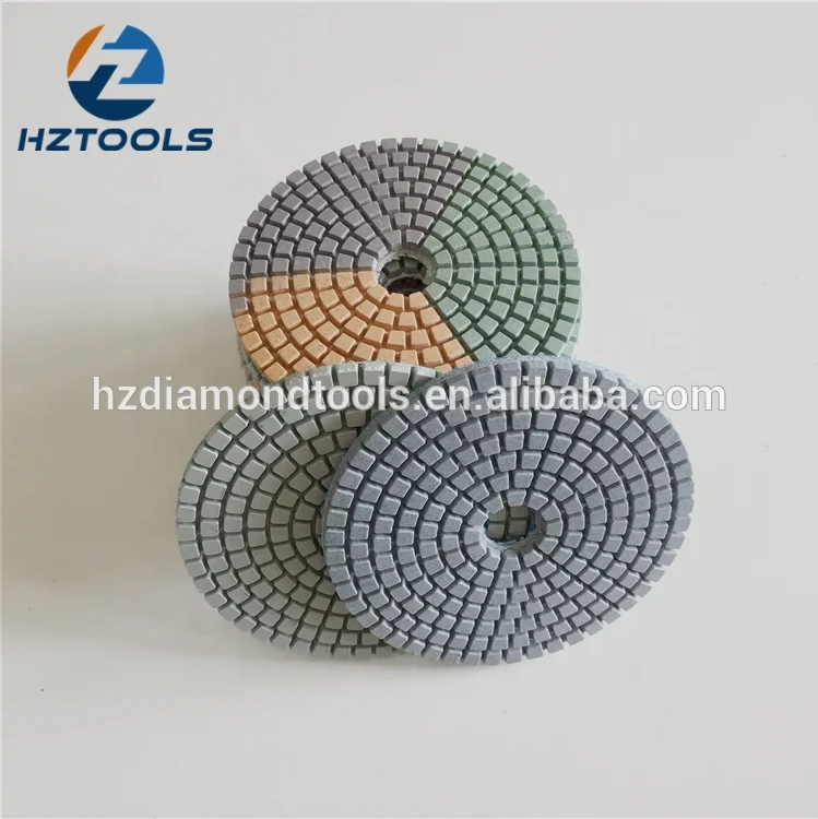 3-5inch flexible resin diamond polishing pad for marble quartz and concrete polishing pad