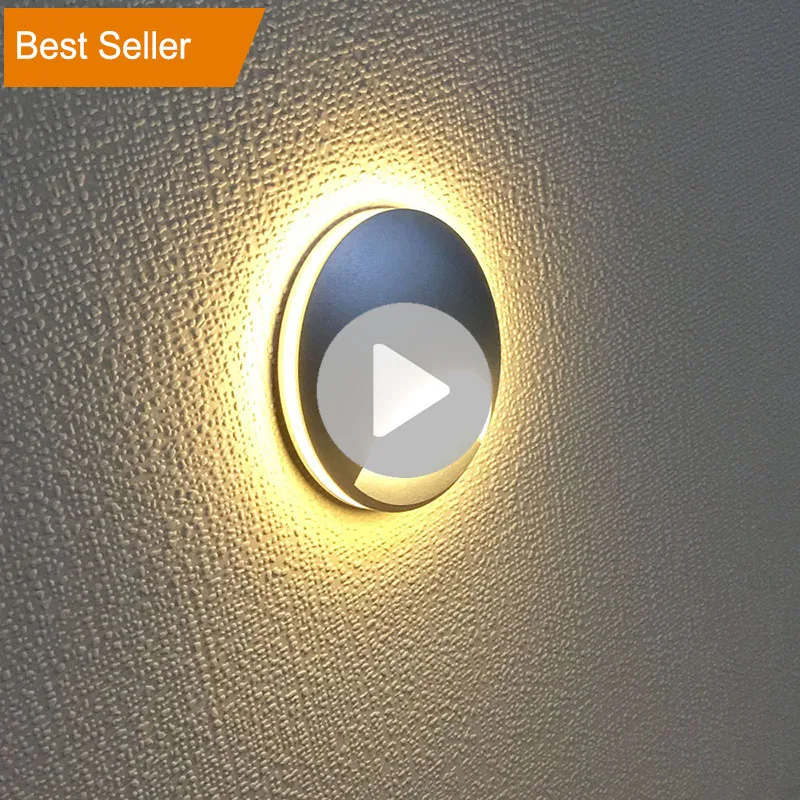 SAA Approval Certificated Aluminum Indoor Round Eyelid Recessed Baby Night Light Foot Led Stair Step Wall Light