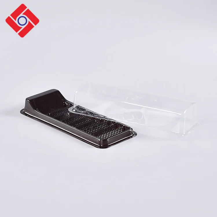 Компостируемый квадратный одноразовый поднос для пирожных японских суши с крышкой, пластиковая коробка для суши