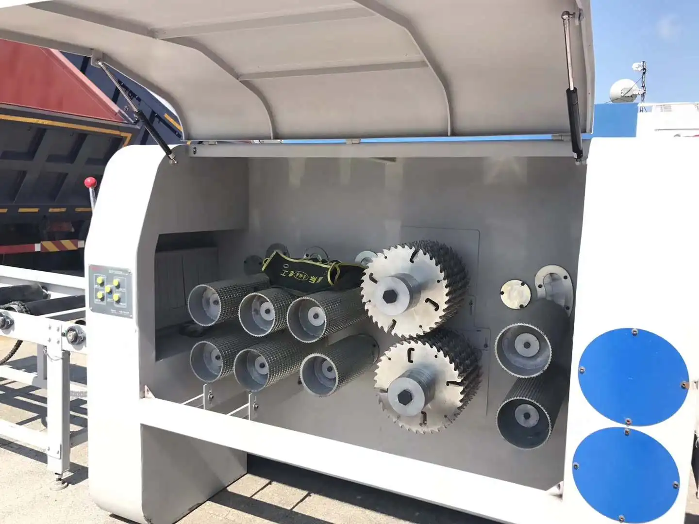 DEALE Square timber /block /plank multi blade saw machine woodworking machine MJ-F4-400-100-5D