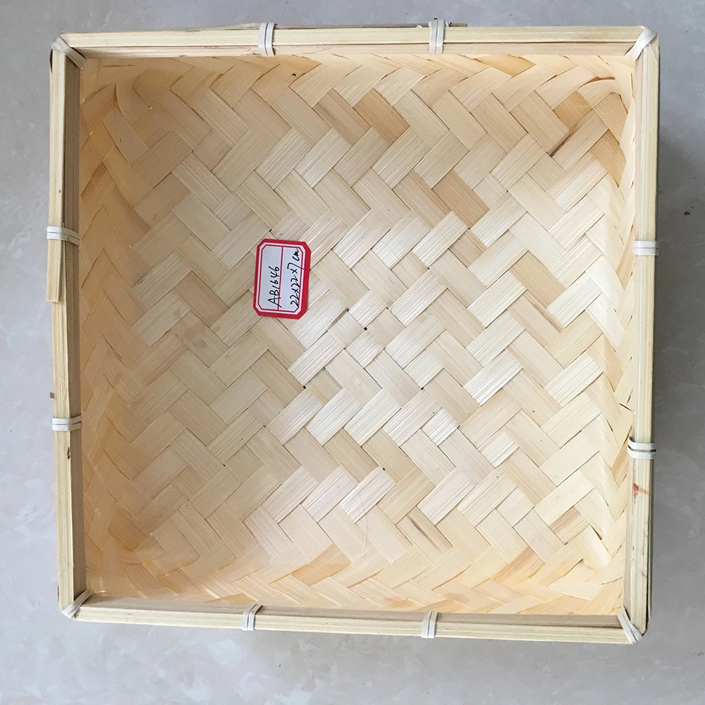 
Cheap handmade round mini gift bread fruit bamboo basket 