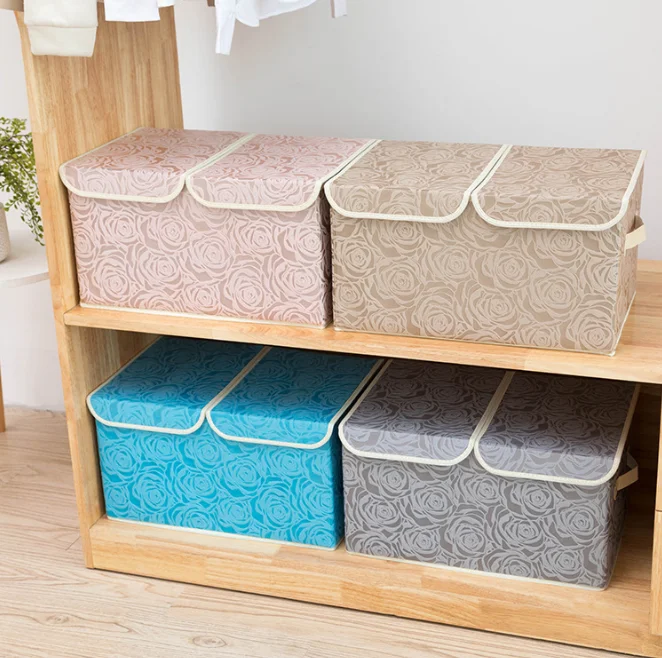 High Quality Non Woven Fabric Foldable Clothing Storage Box for Heavy-duty Organization with Folding Lid