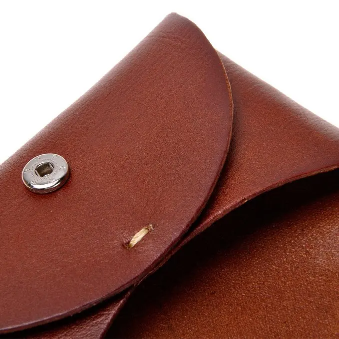 Handmade Vegetable Tanned Leather Slim Wallet Coin Purse