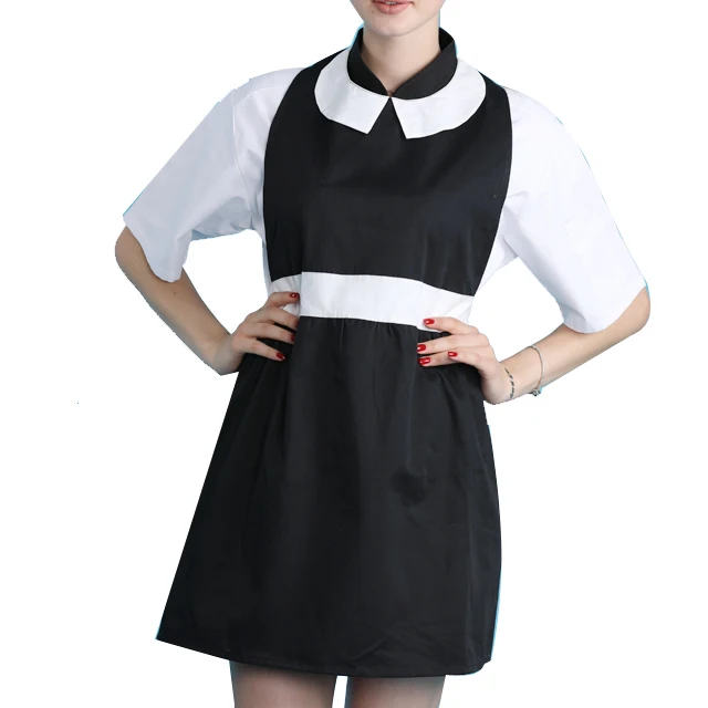 quality cheap competitive fashionable factory ladies sexy adult novelty french maid black sleeveless bib apron
