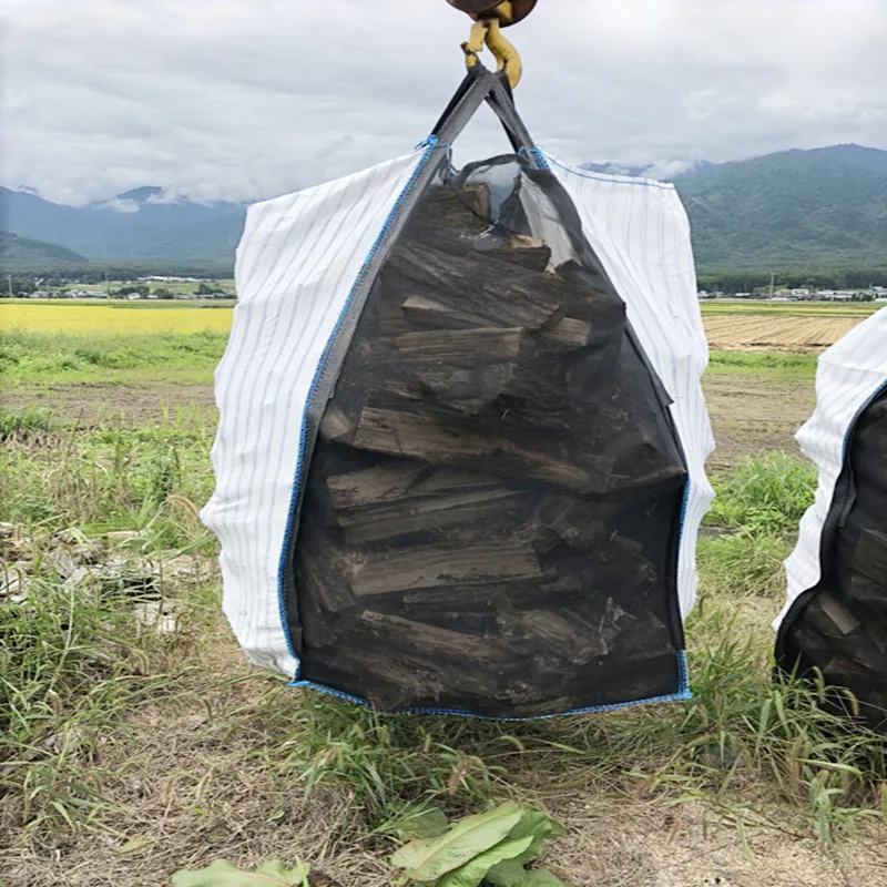 Wholesale Durable Packing Firewood Ventilated Bulk Bag 1000kg Breathable Fibc Big Bag Firewood Bag Mesh Packaging Storage 5:1