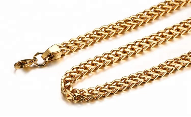 Wholesale 316l stainless steel 18k italian gold franco chain