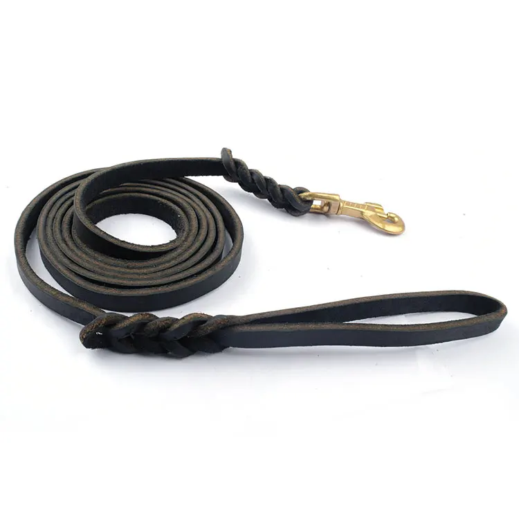 Sofe leather dog leash braided fashion dog leather lead for German Shepherd good quality pet product wholesale