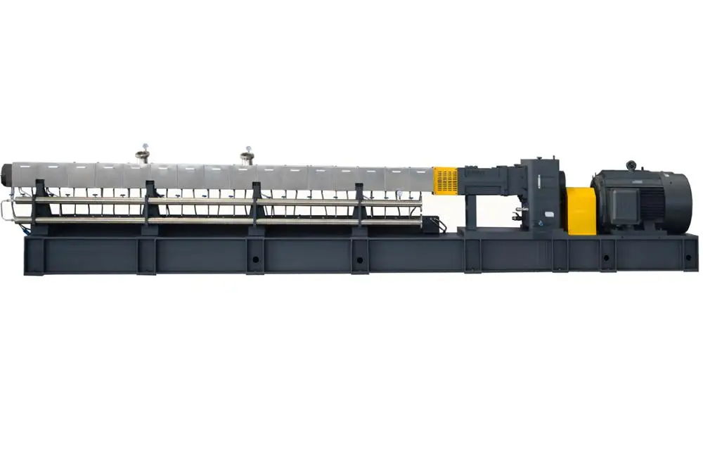 CaCO3 filler Masterbatch making machine , waste plastic granules pelletizing line , PP PE twin screw extruder