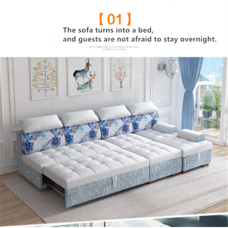 Reclining small sleeper furniture living room modern fabric modern cum foldable bunk folding sofa bed with storage