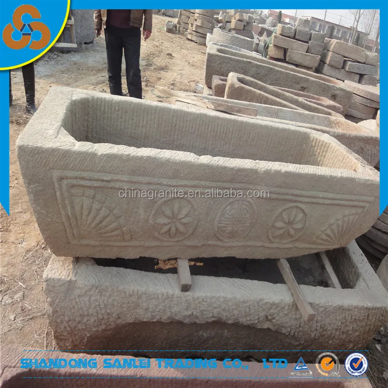 Garden decoration granite used antique water trough