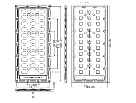 32*4 led PC street light lens Type-II beam angle for outdoor road lighting