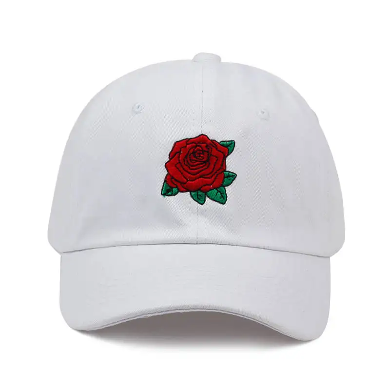 Wholesale Fashion Hats Roses For Women Jean Baseball Hat High Quality 6 Panel Washer Baseball Cap