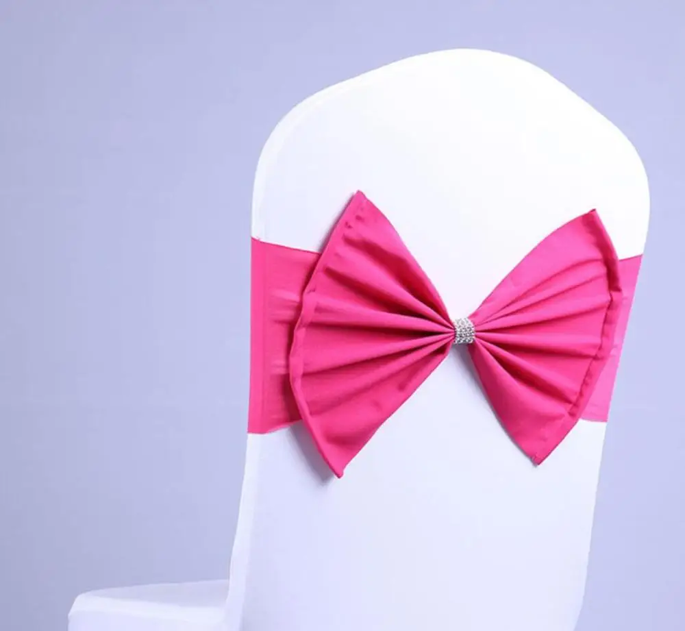 Cheap wedding decorative chiffon chair cover flower fabric chair sashes