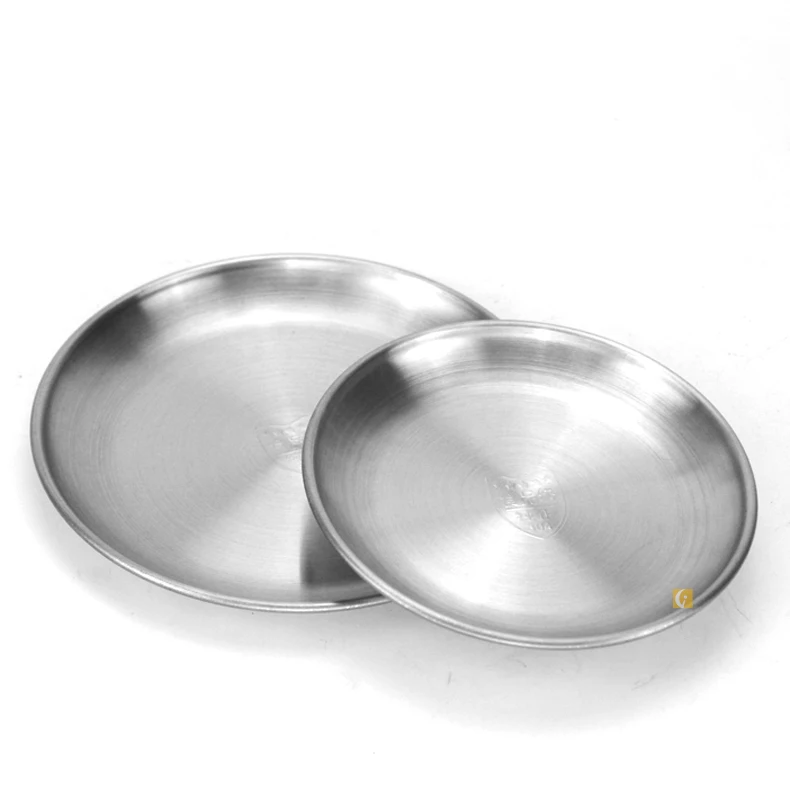 High quality 304 stainless steel barbecue dish Korean Buffet Plate disk tableware
