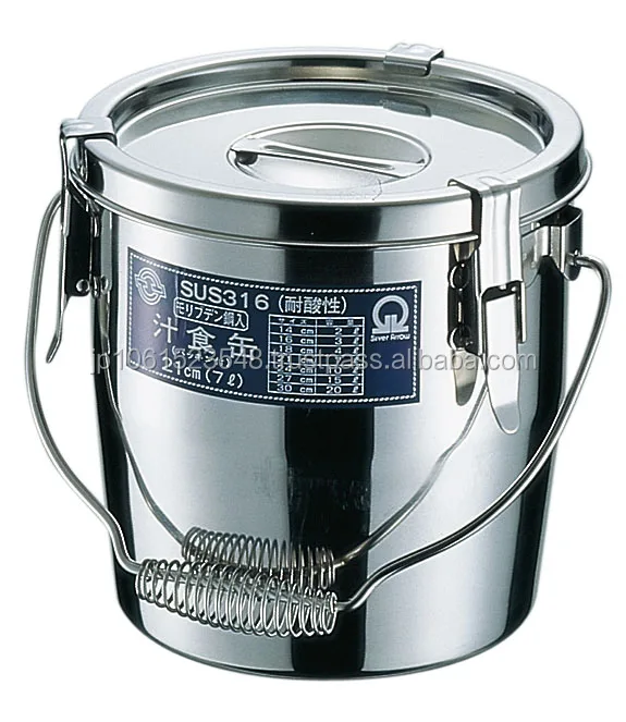 Japanese durable soup container as stainless steel storage box with lid