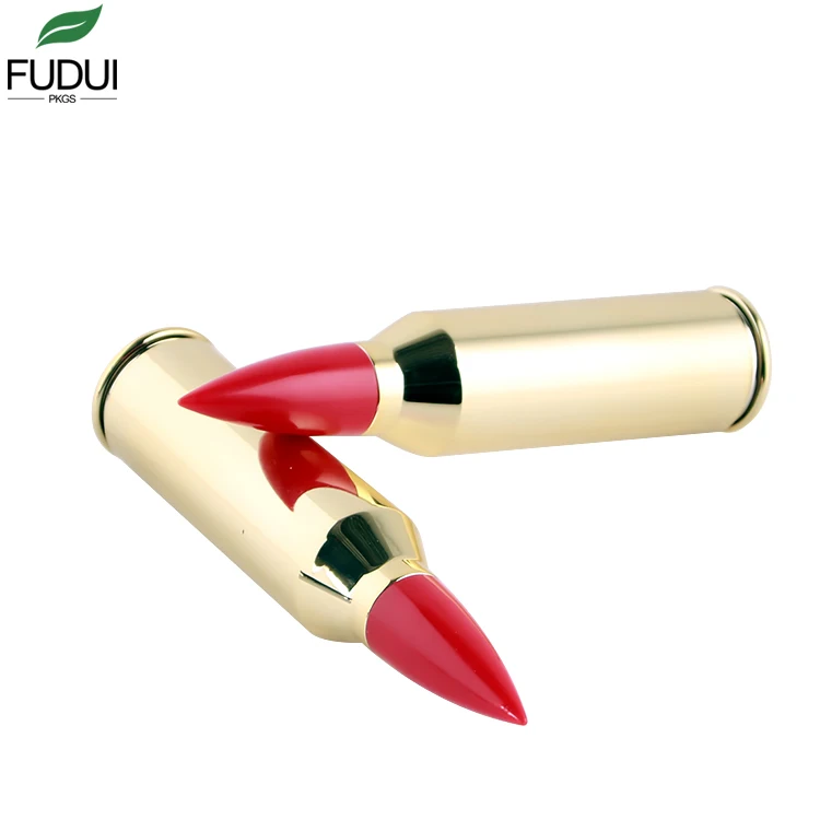 FUDUI factory direct sales High quality gold individuation irregular now metallized fashion customize empty bullet lipstick tube
