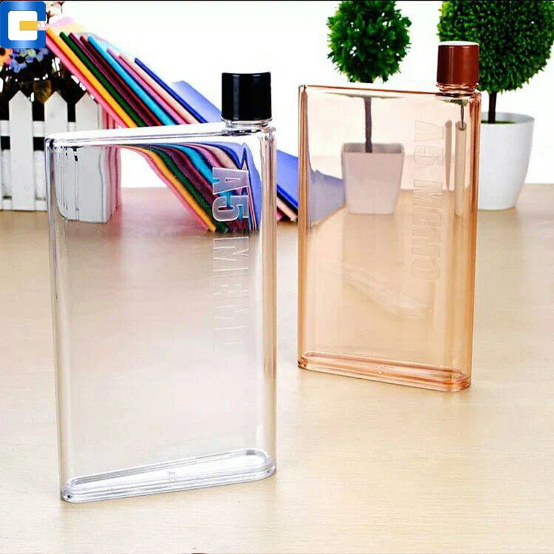 Посуда для напитков, пластиковая прозрачная плоская бутылка для воды