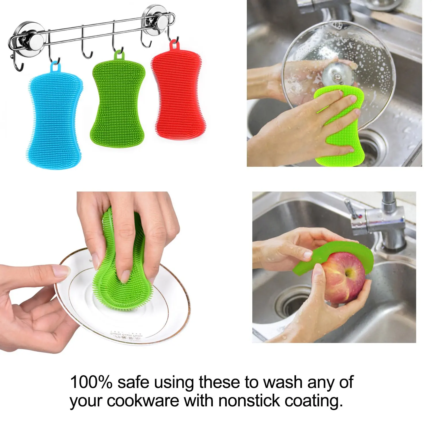
Silicone Dish Sponge Washing Brush Scrubber Household Cleaning Sponges 