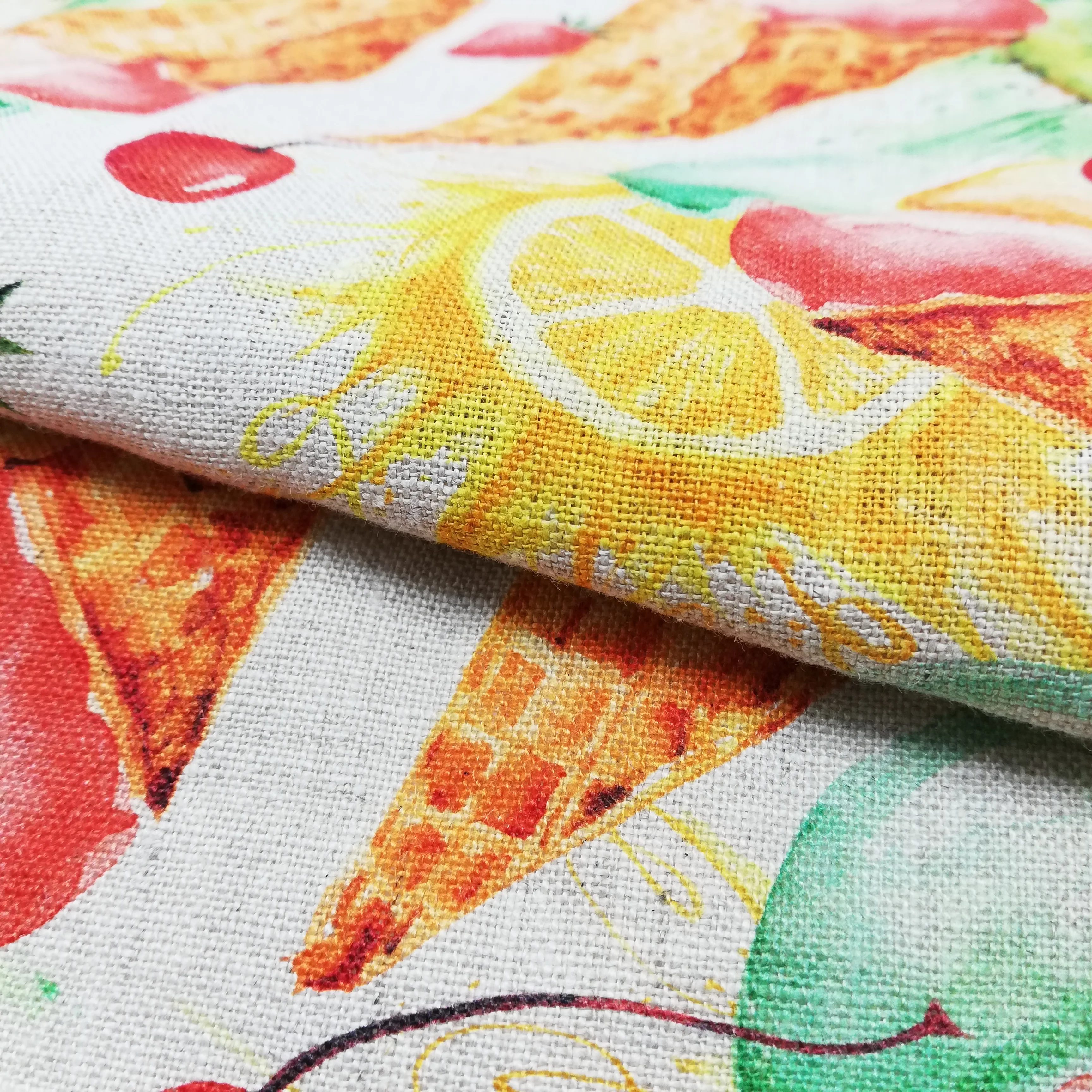 Wholesale Custom Printed 100% Linen Fabric for Tablecloth Dress Shirt