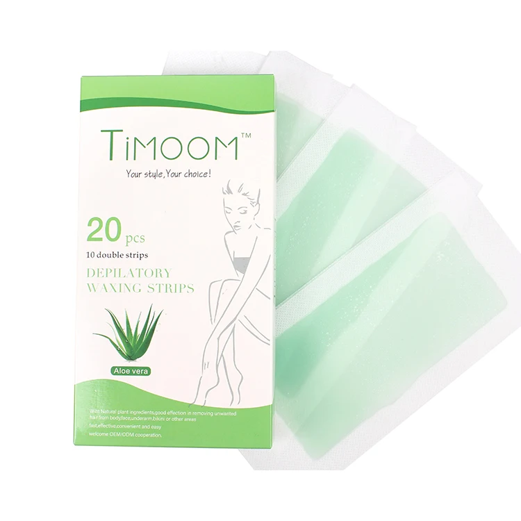 free sample wax strips Best selling TIMOOM 20pcs Factory Hair Removal Depilatory disposable Waxing Strips  for women