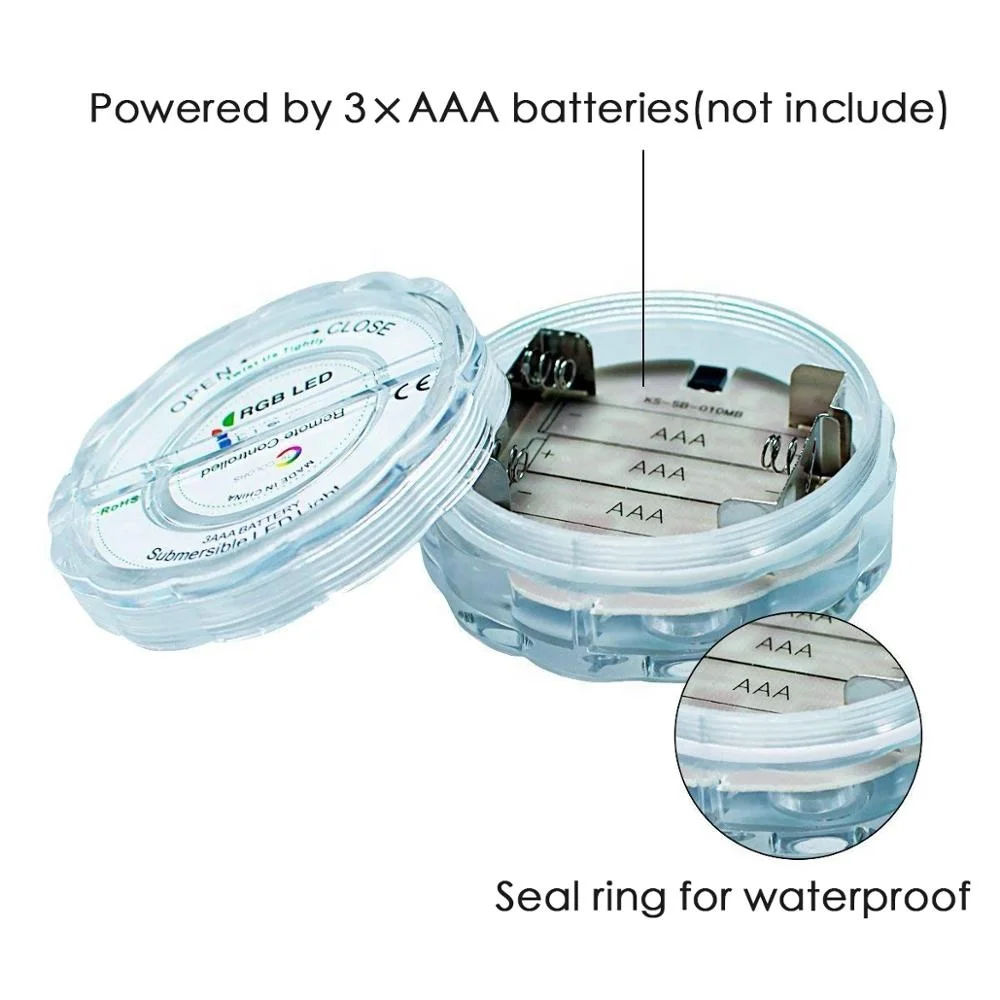 10leds Hookah Led Light Submersible Led Light Home Decoration Customized Logo Remote Control RGB Round Shape Outdoor Activity