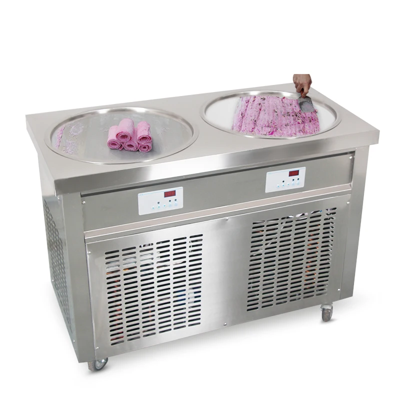 Express to worldwide Kolice  CE approved thai fried double round pan fry ice pan cream roll machine for sale