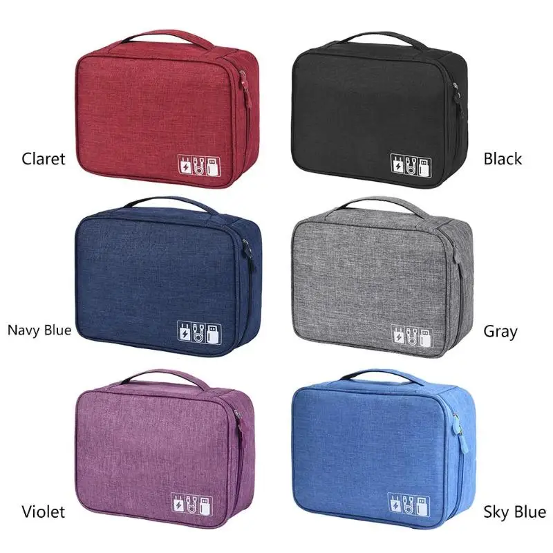 OEM Portable Waterproof Travel Data Cable Storage Bag For Digital USB Gadget Cosmetic Hard Drive Bag Case Makeup Organizer Bag