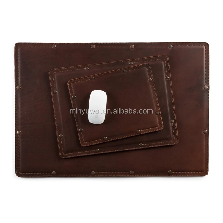 handmade vintage leather desk pad sets for office