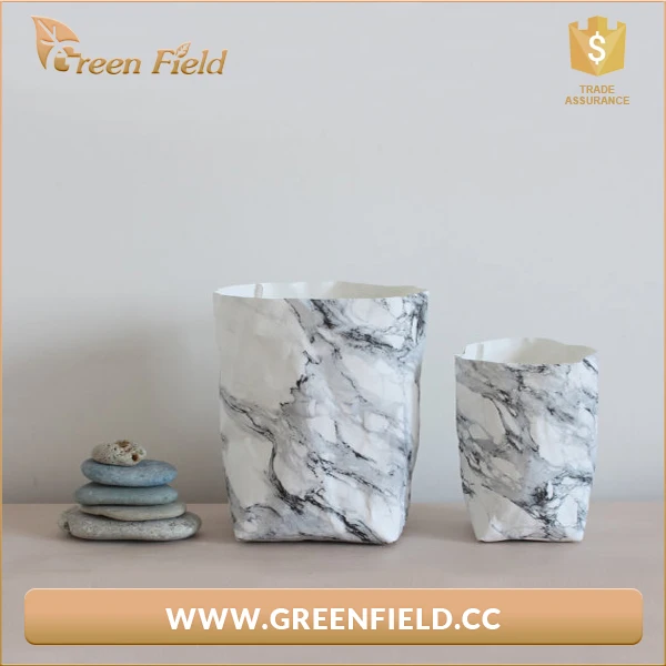 Marble pattern paper bag, washable paper flower pots paper flower pot cover