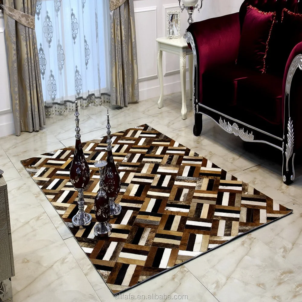 Colorful Brazil cowhide rug door entrance mat with best price