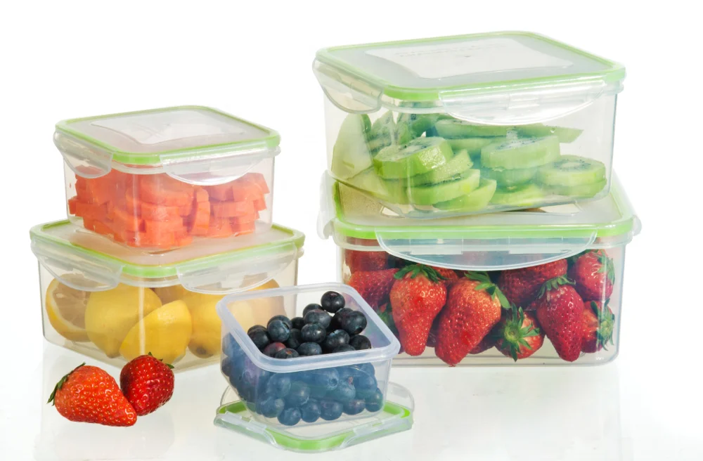 BPA Fee Plastic 7 IN 1 Nesting Airtight Lids,  Food Storage Containers Boxes, Clear
