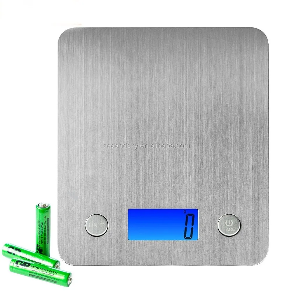 Stainless Steel Platform 11lb 5kg Digital Kitchen Scale