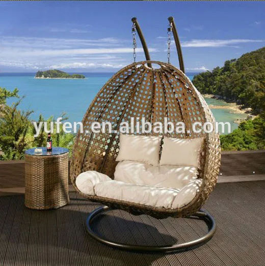 Wicker outdoor indoor swing chair for adults