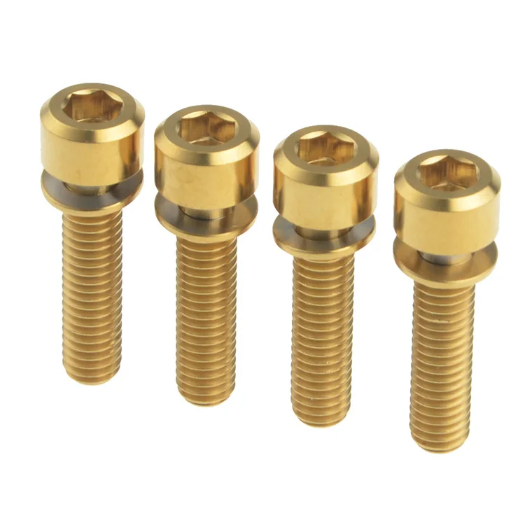 M5/M6 Titanium Hex socket chamfering Bolts with Washers Screw for Bicycle stem or brake Hub Fixed