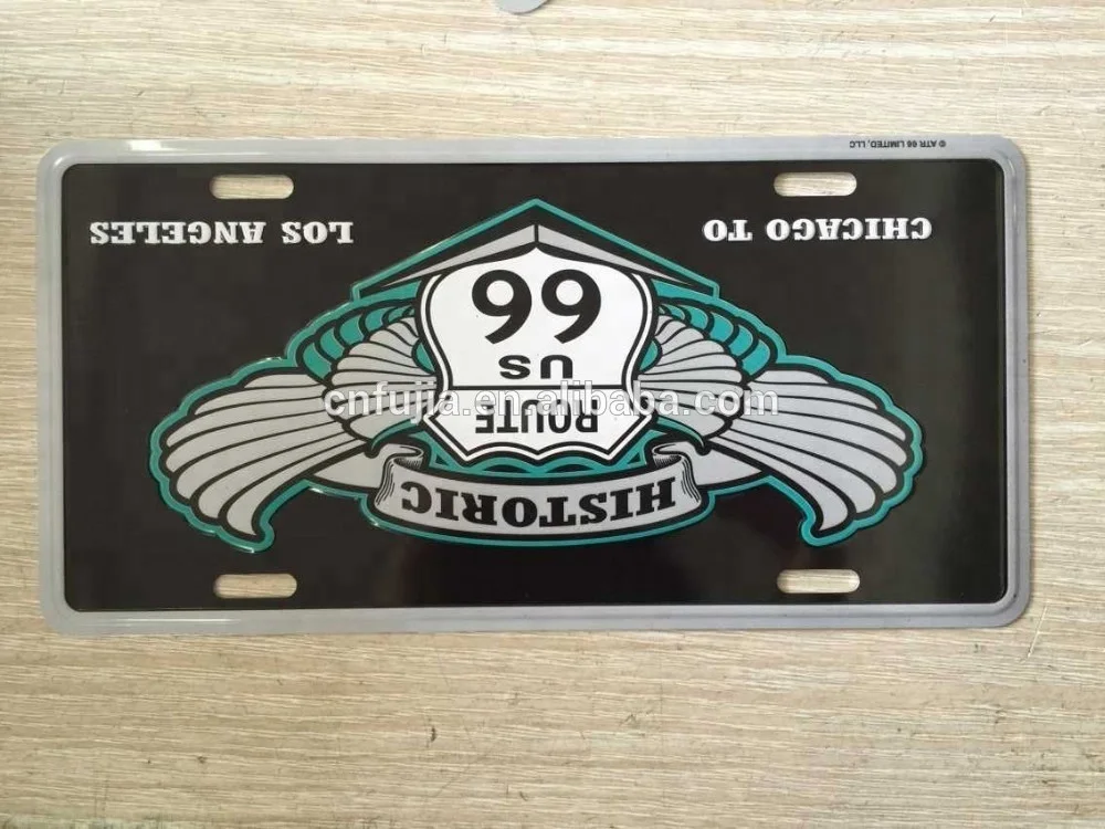 Decorative 3d embossed aluminum metal car license plate number plate