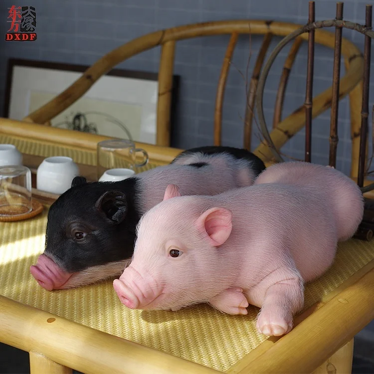 Custom Made MINI Realistic Silicone Piggy Life Size Animals Silicone Resin Sculpture for Gifts