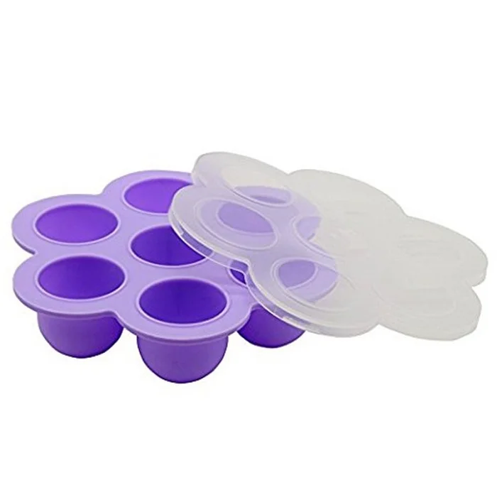 BPA Free 7 Cavity Homemade Silicone Baby Food Storage Container Freezer Tray