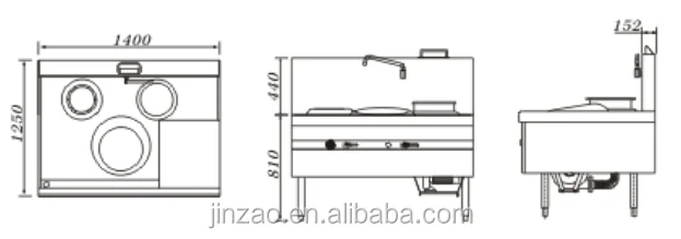 JINZAO ECR-1-SK(E)-N Environmental Natural Single Fried Stove(Shanghai style) Chinese cooking stove suitable for 5-star hotel