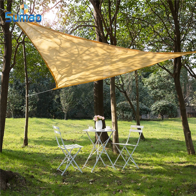 
High Quality HDPE Sand Color 2.4x3M Sun Shade Sail in stock packing in carrier bags 