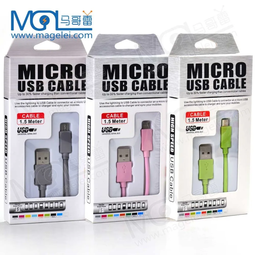 Цветной универсальный USB-кабель для зарядки и передачи данных мобильных телефонов 1 5