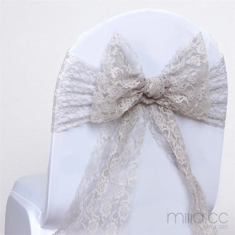 White Lace Chair Sash For Wedding Chair Covers