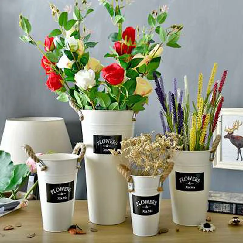 Hemp rope bucket creative decoration flower bucket
