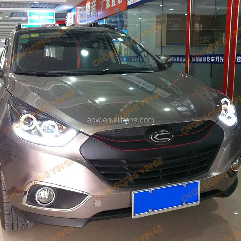 LED Head Lamp Angel Eyes For HYUNDAI Tucson IX35 09-13 year